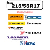 215/55R17 Continental Michelin Dunlop Bridgestone Hankook Yokohama Laufenn Viking