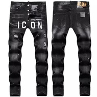 European Style DSQUARED2 Brand Mens Jeans 2022 Mens Fashion Casual Slim Denim Pants Biker Hole Hip H