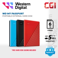 Western Digital 6TB My Passport USB 3.2 Portable Slim External Hard Drive - Black (WDBR9S0060BBK-WES