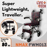 Super Lightweight Travel Wheelchair / Kerusi Roda Ringan / 輕便手動輪椅. 14" Seat Width, 8kg, Fold In 1 Se