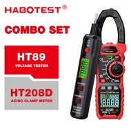 HT208D แคลมป์มิเตอร์แบบดิจิตอล +HT89 เครื่องทดสอบแรงดันไฟฟ้า ไขควงเช็คไฟ แท้ แคลมป์มิเตอร์ AC DC คล