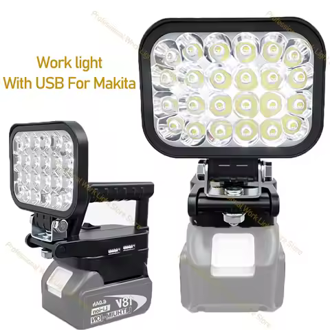 LED work light compatible for Makita 14.4-18V lithium battery portable flashlight outdoor camping li