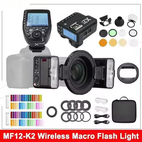 MF12/MF12-K2 Flash TTL Macro Speedlite Flash 2.4 GHz Wireless Control Speedlight for Sony Canon Niko