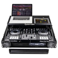 ODYSSEY Black Bottom 1U Rack Space Flight Case with Glide Platform Suitable for XDJ-RR