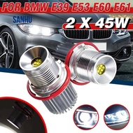 2Pcs 45W White Led Car Angel Eyes LED Marker  Ring Light Bulb Headlight Bulb for - E39 E53 E60 E61