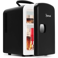 AstroAI Mini Fridge 4 Litre, 6 Can Portable AC+DC Power Cooler &amp; Warmer, for Bedrooms, Cars, Offices; Skincare, Makeup,