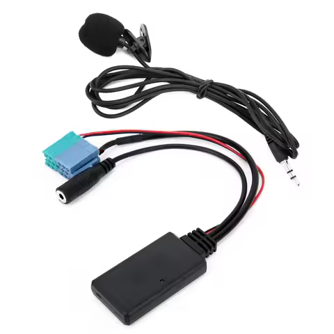 Car Music Adapter Microphone Adapter Auxiliary Cable 5.0 DC 12V Replacement for Fiat Grande Punto Au