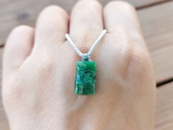 【親翠】天然翡翠 冰辣綠精緻節節高升竹節調整式繩鏈