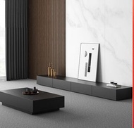 TV cabinet  意式岩板電視櫃黑色簡約