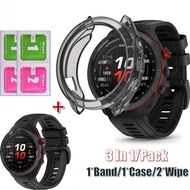 2 In1 Watchband Frame Bezel For Garmin Approach S70 Silicone Watch Band Strap Smart Bracelet Cover F