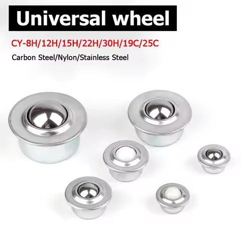 1-10pcs CY-8H/12H/15H/22H/30H/19C/25C Ball Transfer Ball Bearing Bullseye Wheels Carbon Steel / Nylo