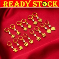 H-15 Earring Ear Studs Subang Telinga anting-anting Telinga Emas Korea Subang Jenis Menggantung