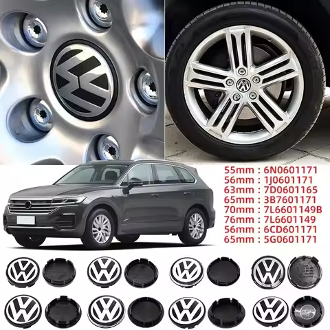 4pcs 63mm 56mm 65mm 70mm Car Styling Wheel Center Cap Hub Covers Badge Accessories For VW Volkswagen