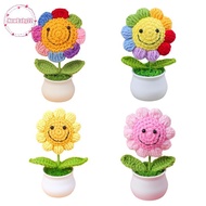 NN 1 Piece Creative Artificial Flowers Cute Crochet SunFlower Pots Knitted Flower Graduation Flower 