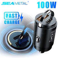 100W Super Fast Car Charger Double Port 4.8A Charging 12V-24V USB-A Type-C Car Charger