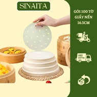 100 Sheets of 16.5cm Round Parchment Paper for Air Fryer and Steamer SINAITA 10325