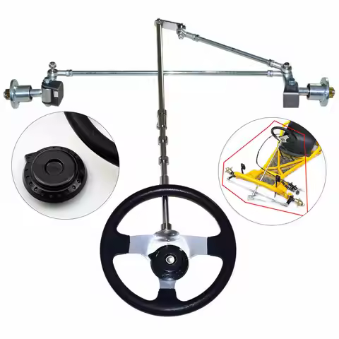Go Kart Front Axle Kit Go Kart Steering Set Tie Rod Wheels Trike Kit Drift Trike Axle For DIY Go Kar