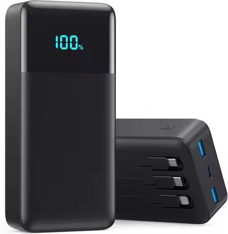Portable Charger 50800mAh Power Bank with 3 Built in Cables,25W PD QC4.0 Fast Charging USB C Battery