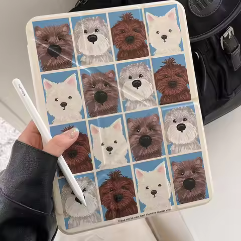 3+Y Fold Dog Puppy Case For iPad 10.2 7th 8th 9th A16 11th10th 10.9in Cover iPad Pro 12.9 13 Air 11 