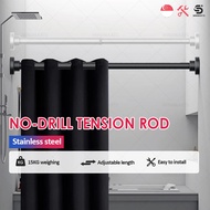 ✨24 hours delivery✨curtain rod extendable 80-290cm no drill curtain shower partition window curtain 
