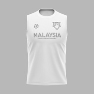 [READY STOCK] Malaysia ''Harimau Malaya" Jersey White/Silver - SLEEVELESS
