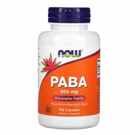 in stock Original USA Now Foods PABA Para-Aminobenzoic Acid 500 mg 100 Capsules