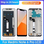 100% ของแท้สำหรับ Xiaomi redmi Note 6 Pro หน้าจอ LCD ทัชสกรีนดิจิไทเซอร์สำหรับ redmi Note6 Pro M1806E7TG อะไหล่ทดแทน