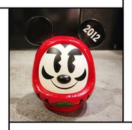 2012 迪士尼東京樂園日本限定絕版米奇米老鼠新年紅色達摩不倒翁存錢桶糖果罐子收納盒子日版正版收藏玩具擺飾公仔
