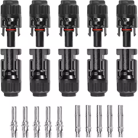 10 Pairs Solar Connector MC4 1000V Solar Plug 30A for PV Cable Connection UV Resistant IP67 Male Fem