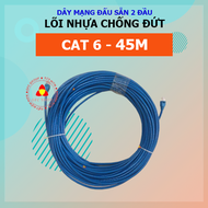 Dây mạng CAT 6 bấm sẵn 2 đầu 50m / 45m / 40m / 35m / 30m / 25m / 20m / 15m / 10m (Dây internet lõi n
