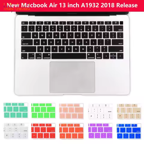 USA English Silicone keyboard Skin Cover for 2018 macbook air 13" 13.3 A1932 With Touch ID Protector