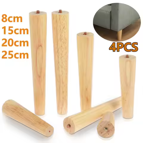4Pcs 8/15/20/25cm Solid Wood Furniture Feets Oblique/Straight Table Furniture Leg Non-slip Chair Fee