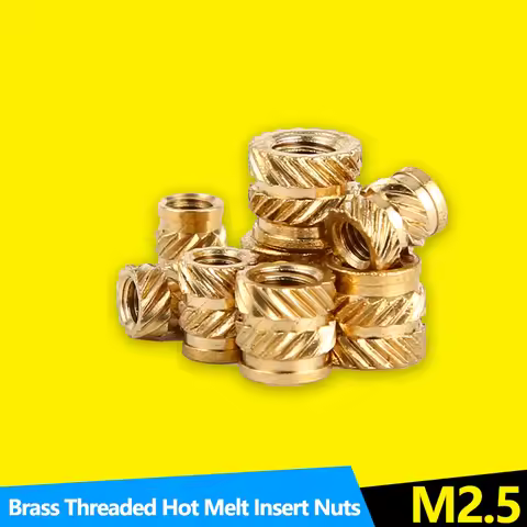 200PCS Female Thread Brass Knurled Inserts Nut Heat Set Insert Nuts Embed Parts Pressed Fit into Hol