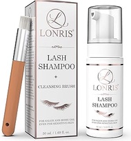 2 in 1 Eyelash Extension Shampoo & Mascara Remover/LONRIS Eyelid Foaming Cleanser/Extensions and Nat