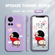 Hontinga Casing Case For OPPO Reno 10 Reno10 Pro Plus Pro+ 5G Case New Cartoon Crayon Shin-chan Case Square Liquid Soft Silicone Edge Pattern Rubber Case Full Cover Camera Protection Cases Back Phone Casing Softcase For Boys Girls