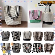 DAPHNE Shoulder Bag, Reusable Knitted Tote Bags, Casual Geometric Pattern Large Capacity Shopping Bags Women Girls
