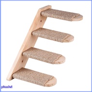 N4Cat Climbing Shelf Wall Mounted Four Step Cat Stairway with Scratching for Cats Perch Platform