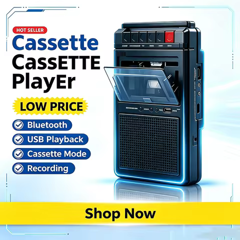 Portable Bluetooth Cassette Player Portable Tape Recorder To Shell USB Cassette Capture To Format Ta