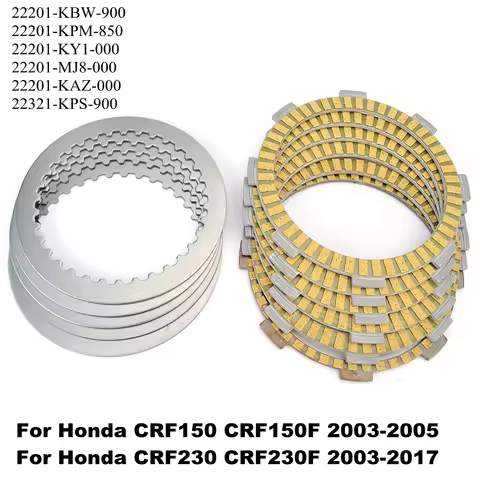Clutch Friction Disc Plate Kit For Honda CRF150 CRF150F CRF230 CRF230F 22201-KBW-900 22201-KPM-850 2