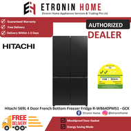 Hitachi 569L 4 Door French Bottom Freezer Fridge R-WB640PMS1 - GCK