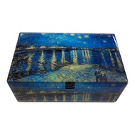 Vincent Van Gogh Keepsake Box, Starry Night at the Rhone Jewelry & Trinkets Beveled Glass, Lined, Hi