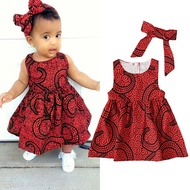 6M-3Y Toddler Kids Baby Girls Dress African Dashiki Traditional Style Sleeveless Ankara Dresses