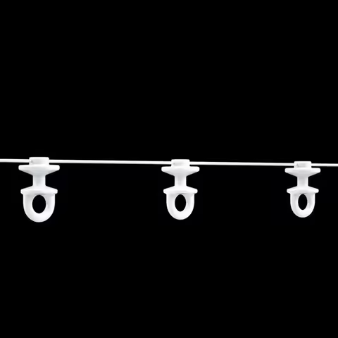 Small Size S Fold Curtains Runner Wave Ripple Fold Curtain Track Runner Plastic Drape Slider Runner