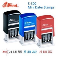 Self Inking Date Stamp Blue/Black/Red SHINY S-300
