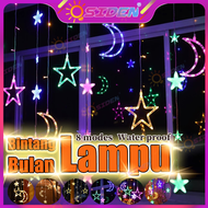 OSIDEN（COD）lampu ramadhan 4M lampu hias tahan air Lampu hias tema romadhon lampu tirai lampu hias ra