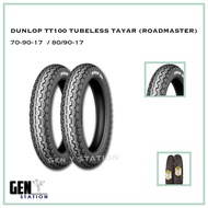 Dunlop TT100 Tubeless Tyres Tayar 70-90-17  / 80/90-17 (RoadMaster)