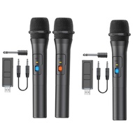 Wireless Mic Metal Dynamic Wireless Mic System with Rechargeable Receiver Microphone for Karaoke Singing Wedding DJ Party Speech Church stunning