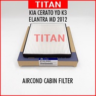 HYUNDAI ELANTRA MD 2012 CERATO K3 AIRCOND CABIN FILTER OEM 97133-2H001