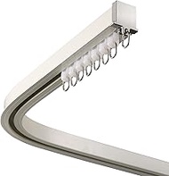Flexible Bendable Curtain Track Embedded, Aluminum Alloy Invisible Sliding Curtain Rod for Nursery/O