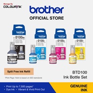 Brother Original Genuine BTD100 Cyan Magenta Yellow Black Original Ink Bottles for DCP-T230 DCP-T4
